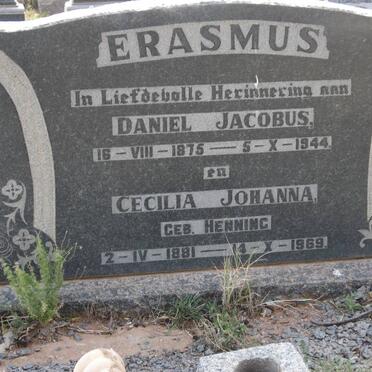 ERASMUS Daniel Jacobus 1875-1944 &amp; Cecilia Johanna HENNING 1881-1969