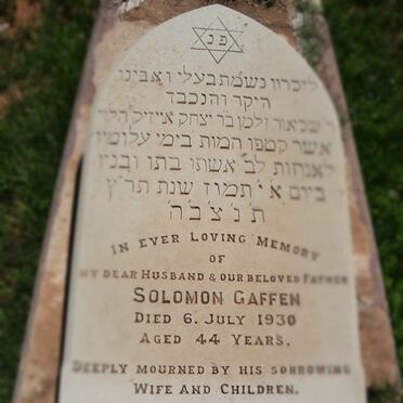 GAFFEN Solomon -1930
