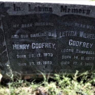 GODFREY Henry 1873-1953 &amp; Letitia Wilhelmina CAMPBELL 1879-1969
