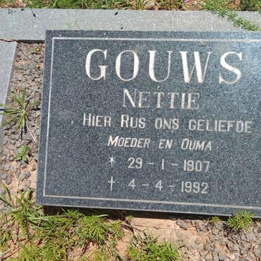 GOUWS Nettie 1907-1992