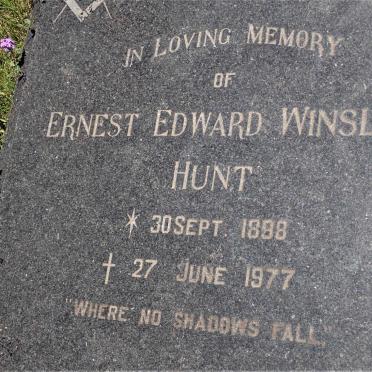 HUNT Ernest Edward Winsley 1898-1977