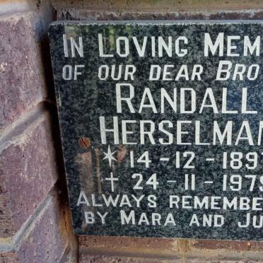 HERSELMAN Randall 1897-1979