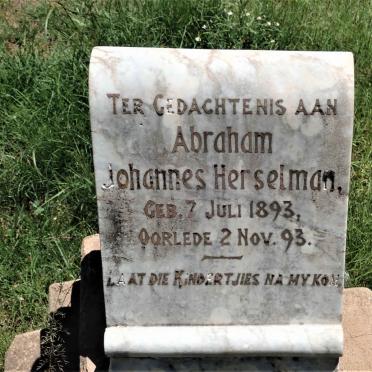 HERSELMAN Abraham Johannes 1893-1893