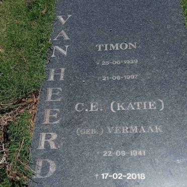 HEERDEN Timon, van 1939-1997 &amp; C.E. VERMAAK 1941-2018