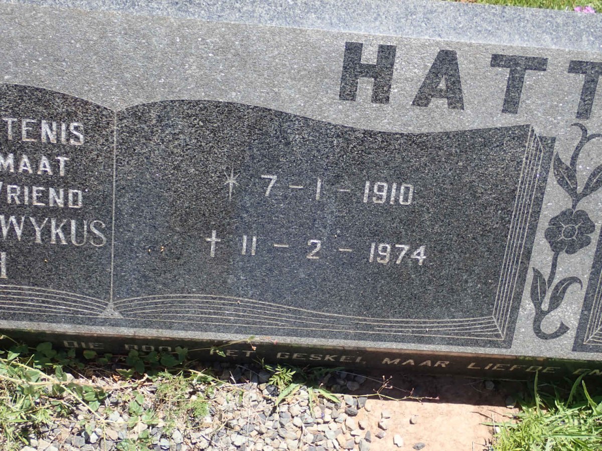 HATTINGH Johannes Lodewykus 1910-1974 &amp; Helena Catharina 1913-2008