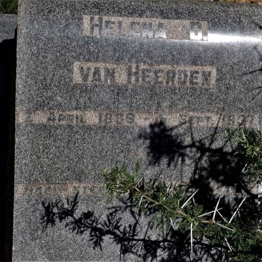 HEERDEN Helena D., van 1898-1937