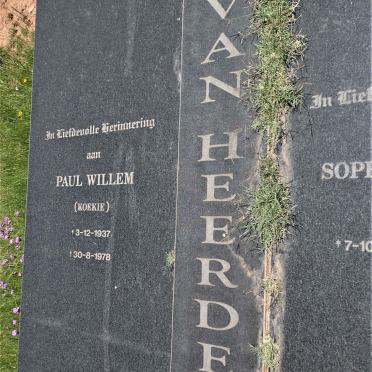 HEERDEN Paul Willem, van 1937-1978 &amp; Sophia Johanna DU RANDT 1941-2003