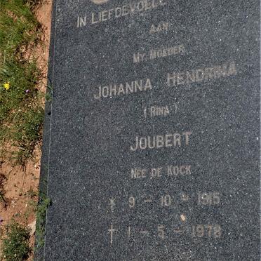 JOUBERT Johanna Hendrina nee DE KOCK 1915-1978 :: JOUBERT Annette De Kock 1946-2002