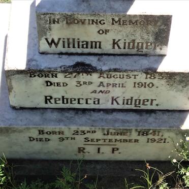 KIDGER William 1832-1910 :: KIDGER Rebecca 1841-1921