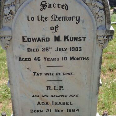 KUNST Edward M. -1903 &amp; Ada Isabel 1864-1936