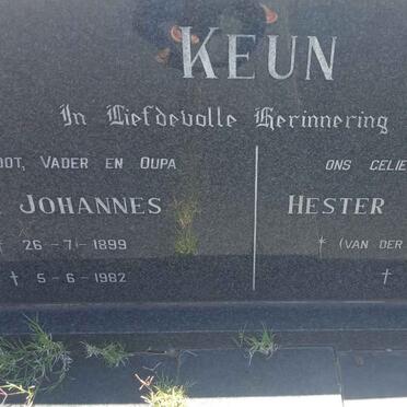KEUN Izak Johannes 1899-1982 &amp; Hester Johanna VAN DER MERWE 1907-1983