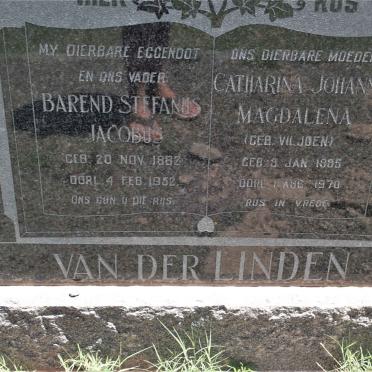 LINDEN Barend Stefanus Jacobus, van der 1882-1952 &amp; Catharina Johanna Magdalena VILJOEN 1885-1970