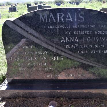 MARAIS Marthinus Wessels 1914-1979 &amp; Anna Fourina PRETORIUS 1924-1996