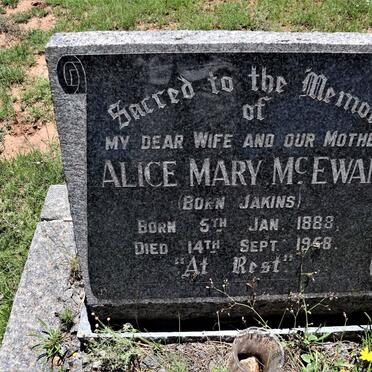 MCEWAN Alice Mary nee JAKINS 1883-1958