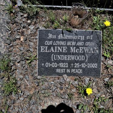 MCEWAN Elaine nee UNDERWOOD 1923-2002