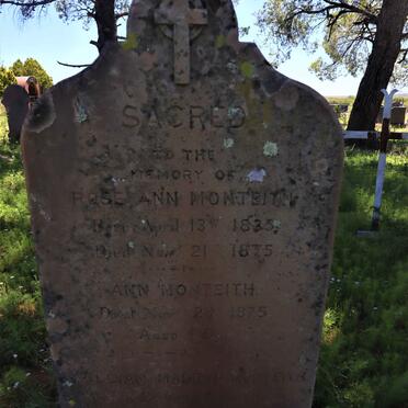 MONTEITH Rose Ann 1835-1875 :: MONTEITH Ann -1875 :: MONTEITH William Maddon