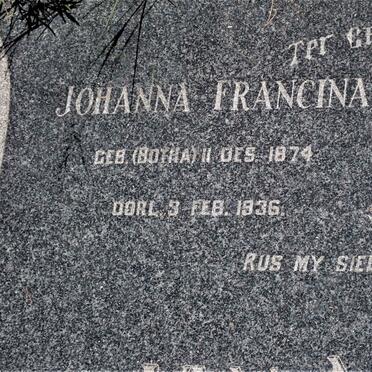 NIEKERK Bernardus Rudolf, van 1875-1950 &amp; Johanna Francina BOTHA 1874-1936