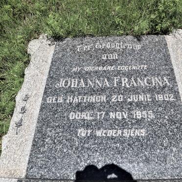 PLESSIS Johanna Francina, du nee HATTINGH 1902-1955