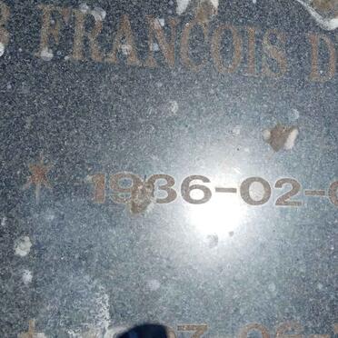 PLESSIS Jacob Francois, du 1936-1997