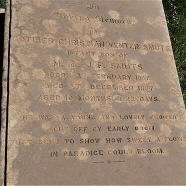 SMUTS Gotlieb Christian Venter 1887-1887
