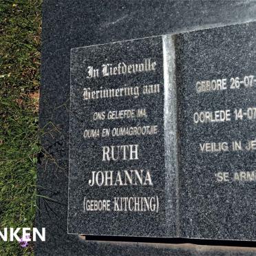 SCHONKEN Ruth Johanna nee KITCHING 1933-2010