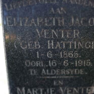 VENTER Elizabeth Jacoba nee HATTINGH 1865-1915 :: VENTER Martje nee HATTINGH 1873-1941