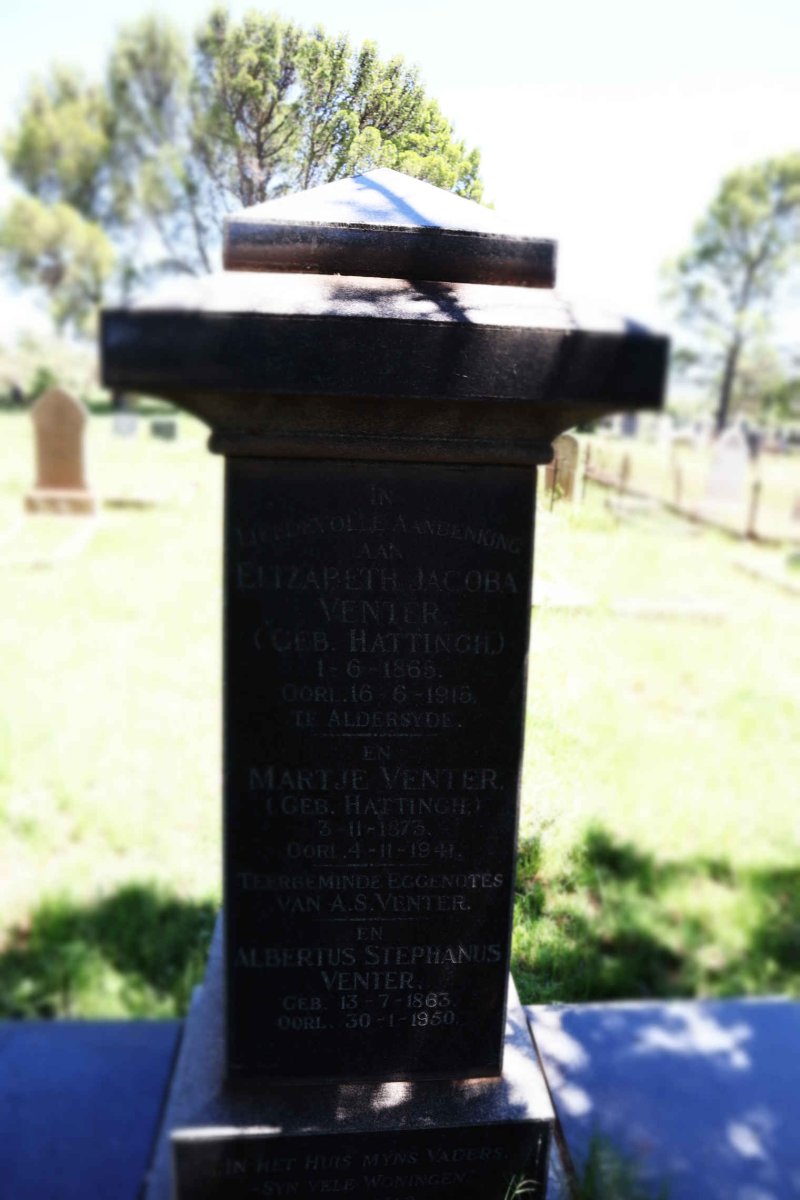 VENTER Elizabeth Jacoba nee HATTINGH 1865-1915 :: VENTER Martje nee HATTINGH 1873-1941