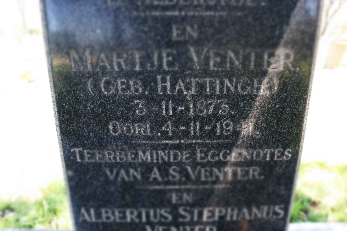 VENTER Elizabeth Jacoba nee HATTINGH 1865-1915 :: VENTER Martje nee HATTINGH 1873-1941