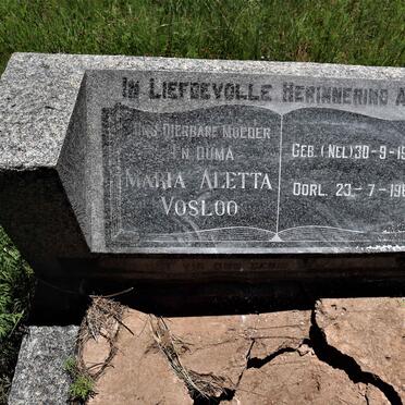 VOSLOO Maria Aletta nee NEL 1907-1962