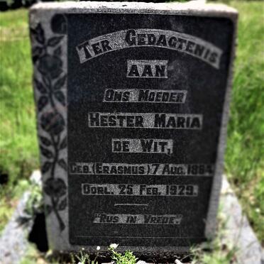WIT Hester Maria, de nee ERASMUS 1884-1929