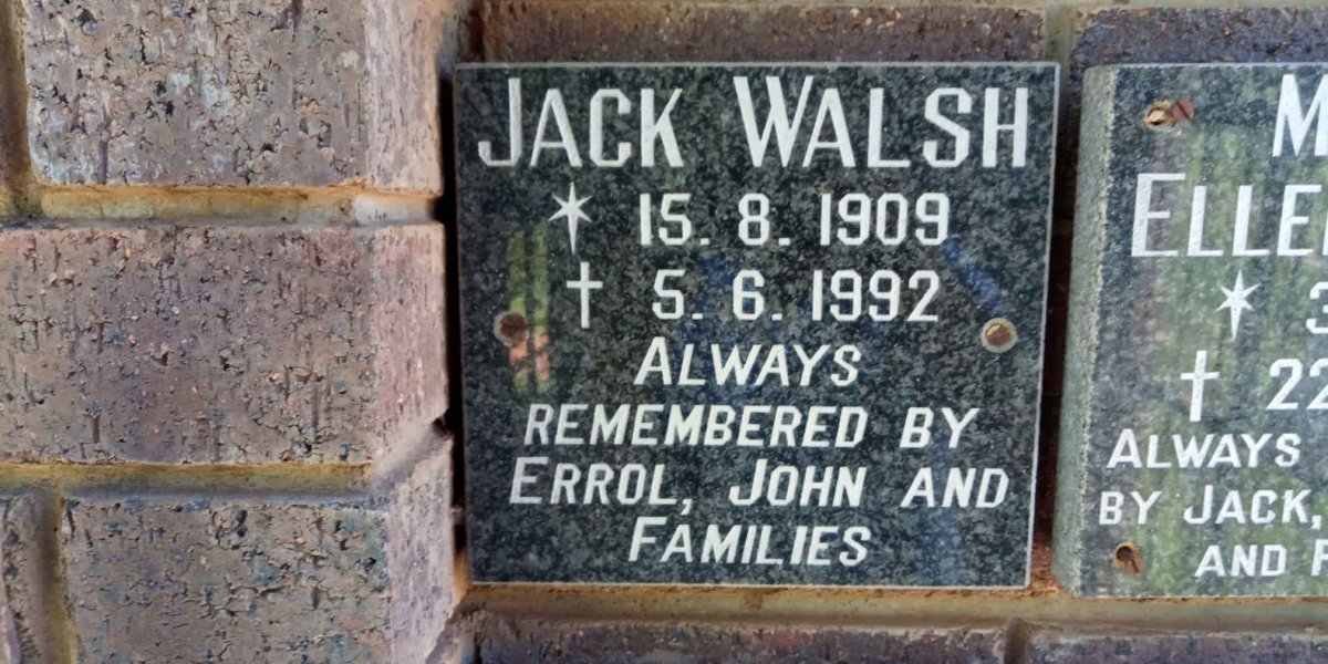 WALSH Jack 1909-1992