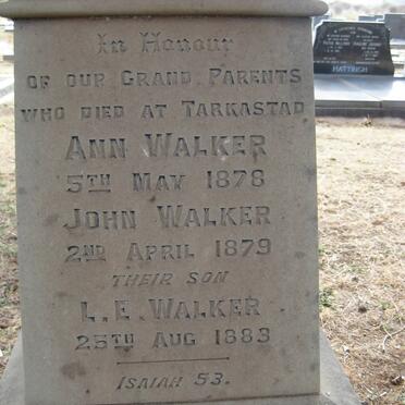 WALKER John -1879 &amp; Ann -1878 :: WALKER L.E. -1883