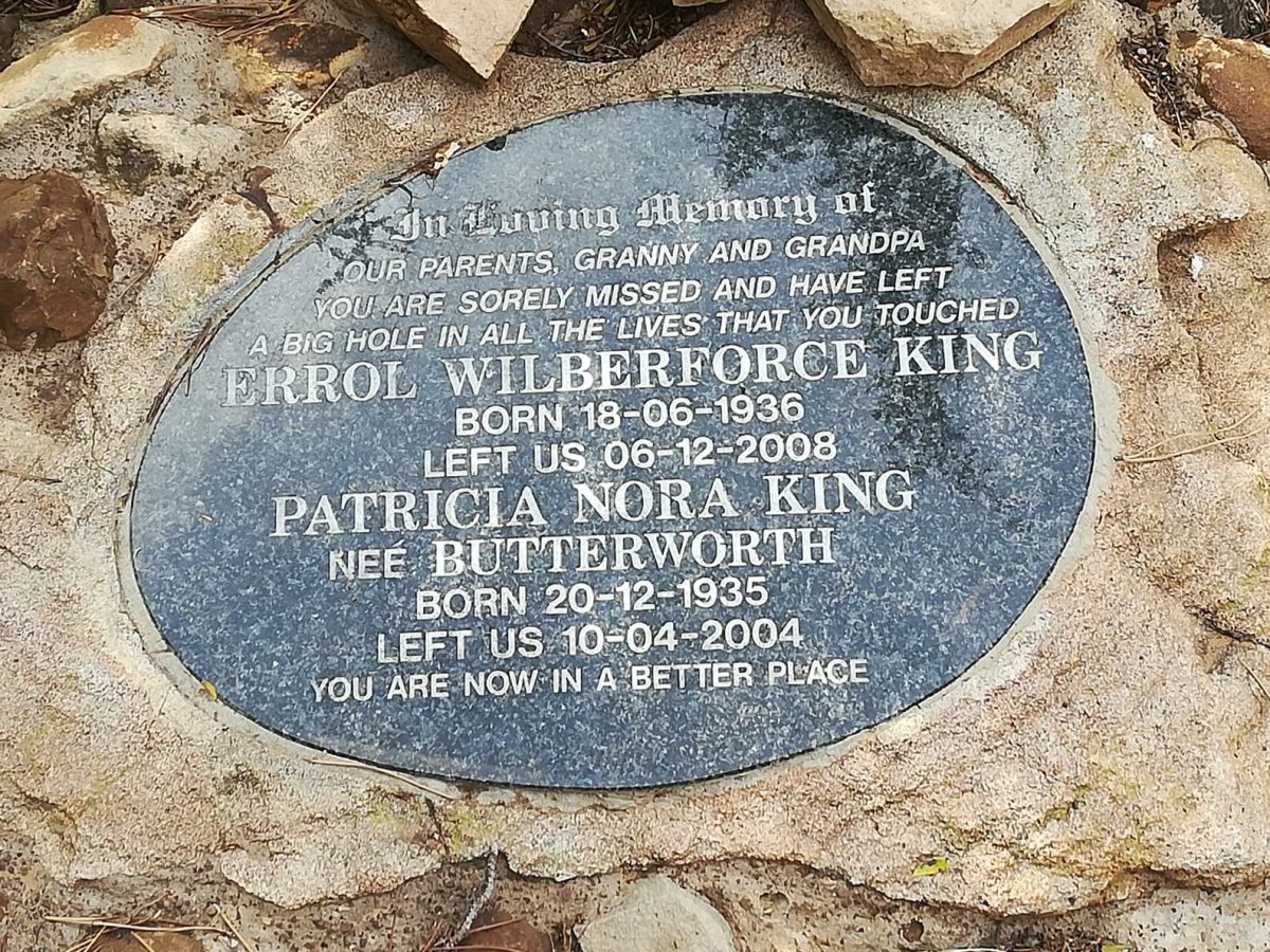 KING Errol Wilberforce 1936-2008 &amp; Patricia Nora BUTTERWORTH 1935-2004