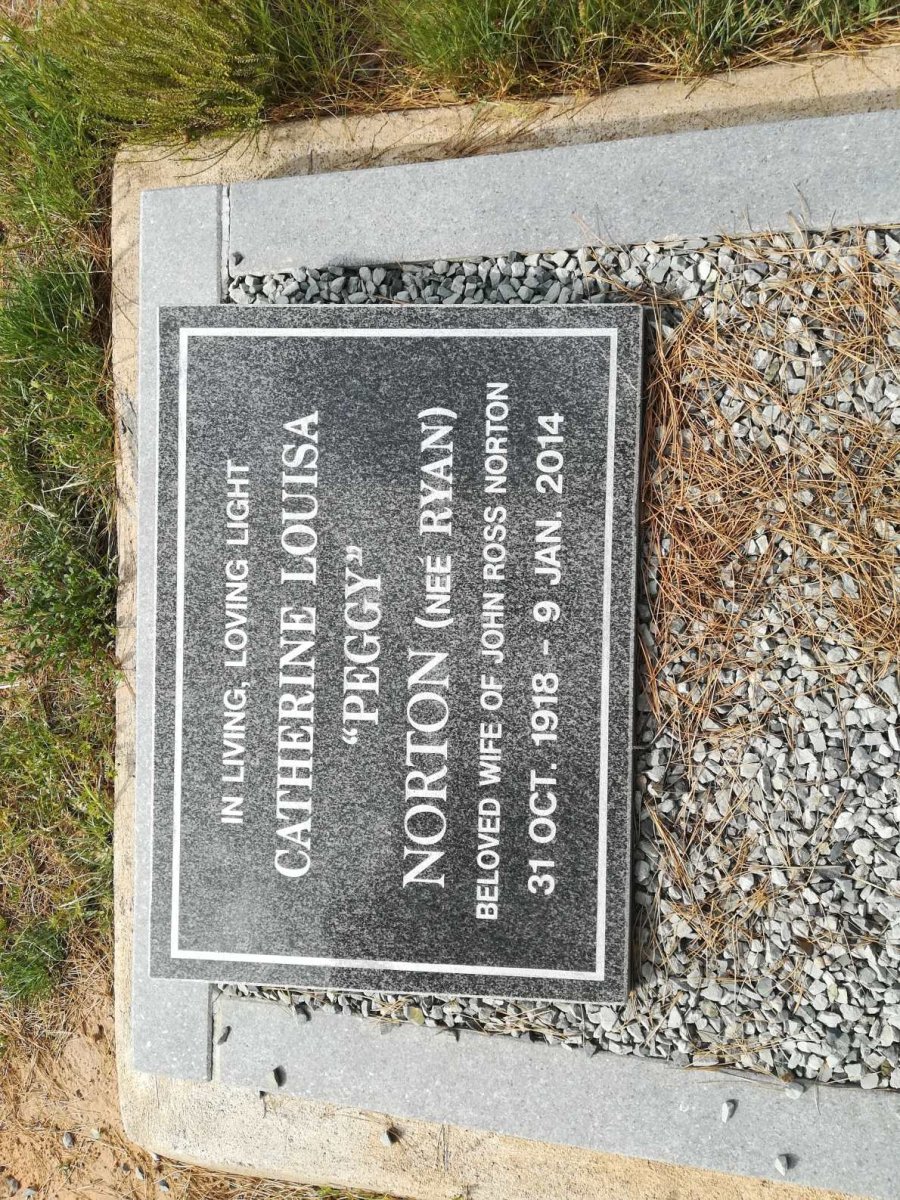 NORTON Catherine Louisa nee RYAN 1918-2014
