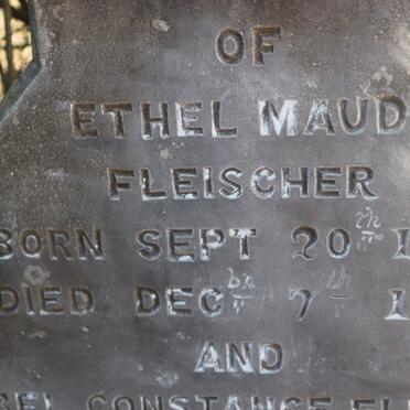 FLEISCHER Ethel Maud 1884-1885 :: FLEISCHER Mabel Constance 1883-1886