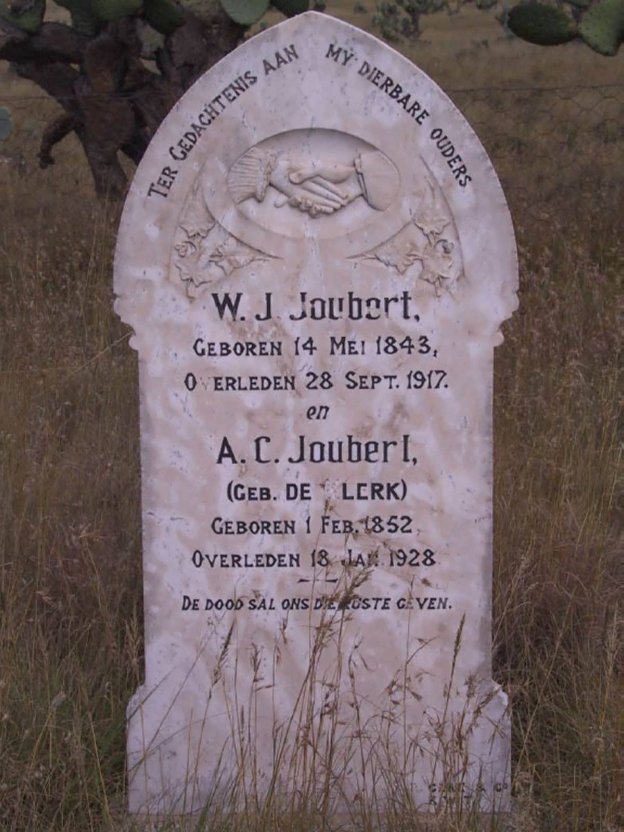 JOUBERT W.J. 1843-1917 & A.C. DE KLERK 1852-1928