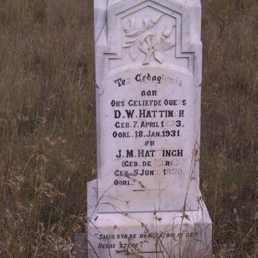 HATTINGH D.W. 1853-1931 &amp; J.M. DE KLERK 1859-