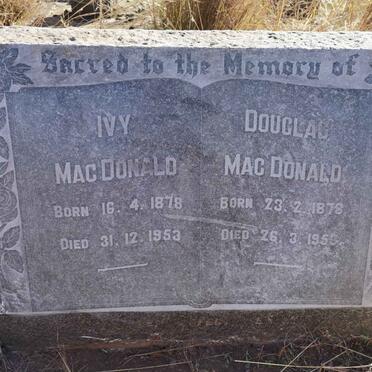 MACDONALD Douglas 1878-1953 &amp; Ivy 1878-1953