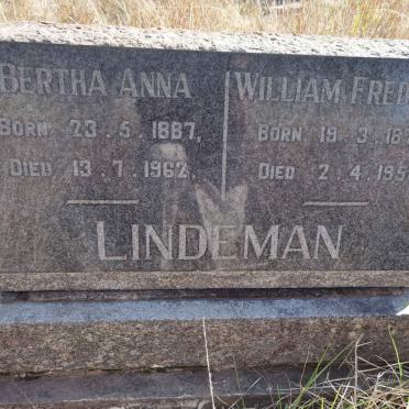 LINDEMAN William Frederick 1877-1958 &amp; Bertha Anna 1887-1962