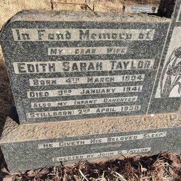 TAYLOR Edith Sarah 1904-1941:: TAYLOR Infant daughter -1930