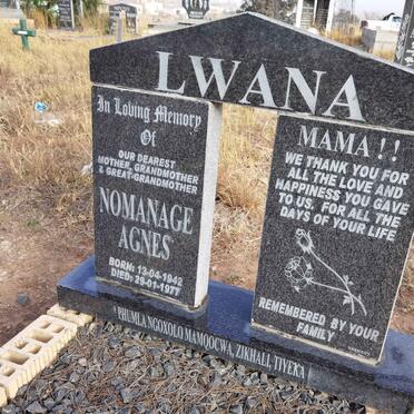 LWANA Nomanage Agnes 1942-1977