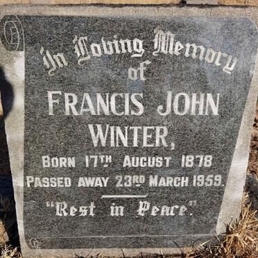 WINTER Francis John 1878-1959