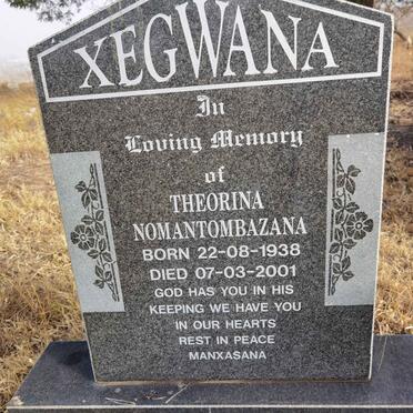 XEGWANA Theorina Nomantombazana 1938-2001