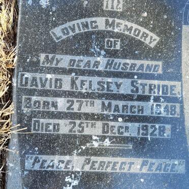 STRIDE David Kelsey 1848-1928