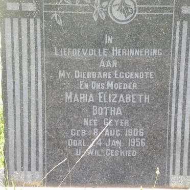 BOTHA Maria Elizabeth nee GEYER 1906-1956