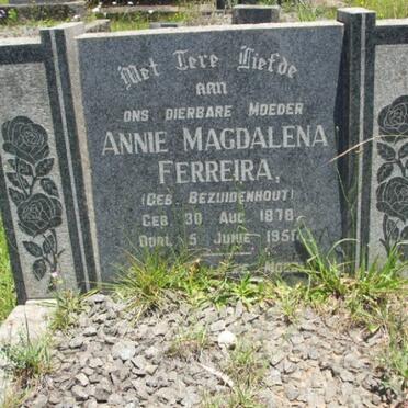 FERREIRA Annie Magdalena nee BEZUIDENHOUT 1878-195?