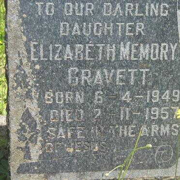 GRAVETT Elizabeth Memory 1949-1957