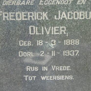 OLIVIER Frederick Jacobus 1888-1937