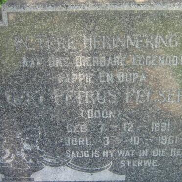 PELSER Gert Petrus 1891-1961