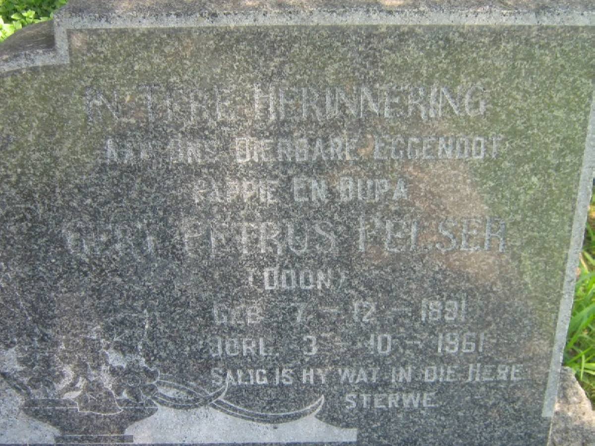 PELSER Gert Petrus 1891-1961